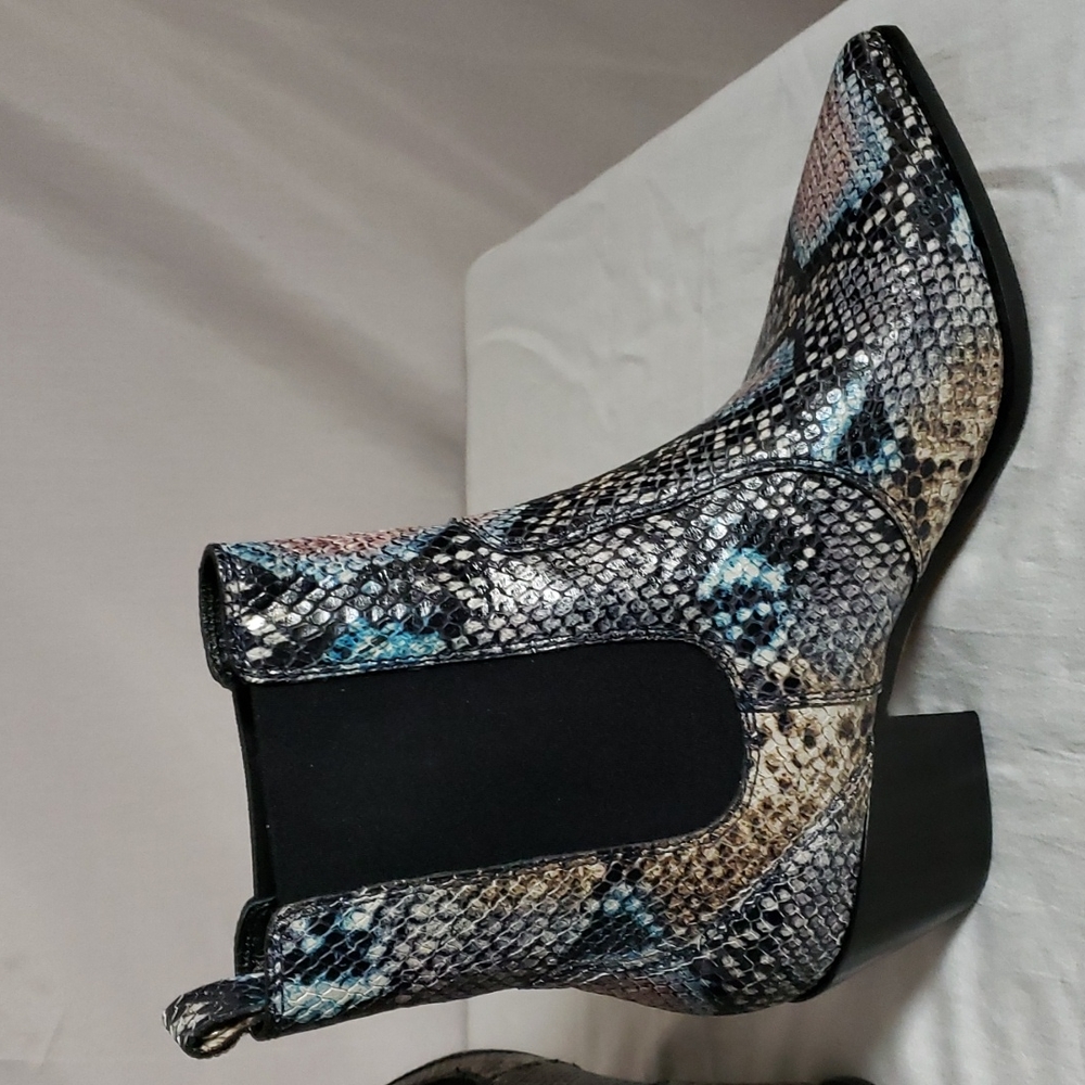 NEW PAIGE Willa Blue Snakeskin Boot - Picture 4 of 8